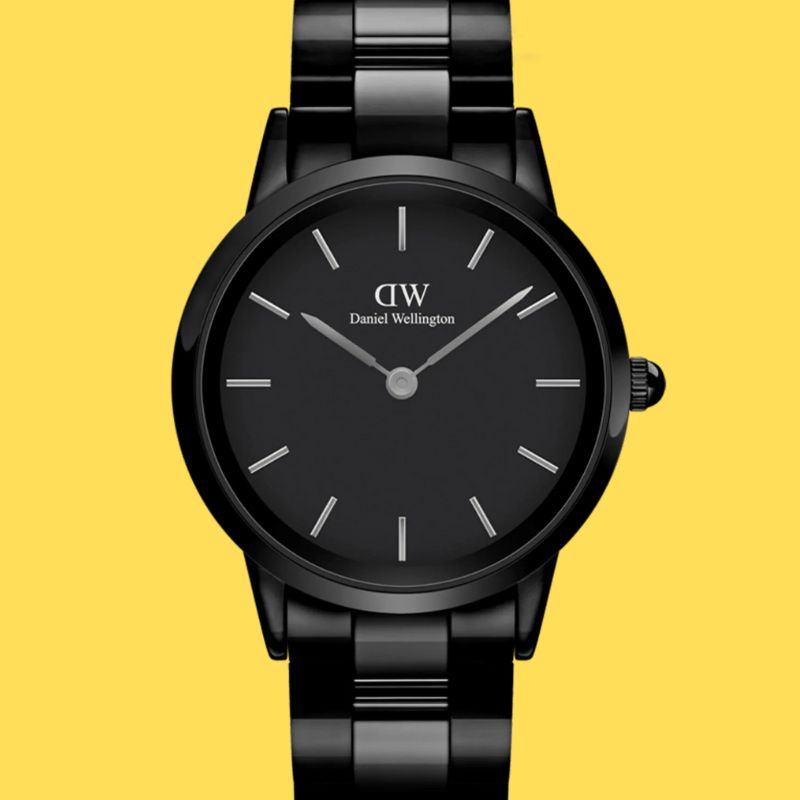 Sort daniel wellington-klokke framside